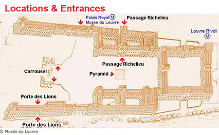 louvre entrance map
