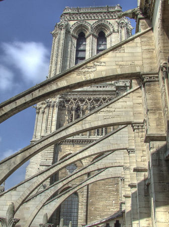 Notre Dame flying buttresses WIKIPEDIA COMMONS