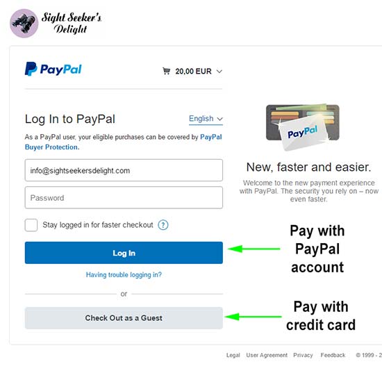 Paypal pay by card