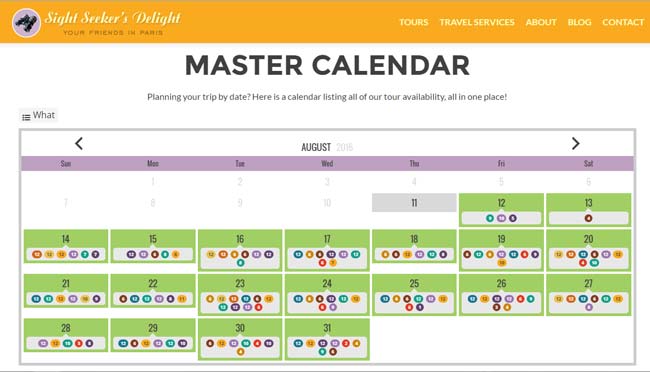 Master calendar